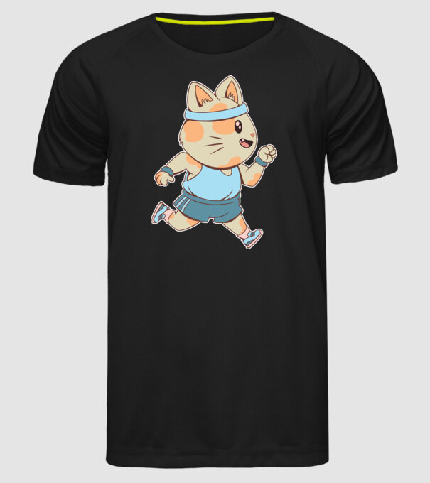 Pisică Jogging model negru pe tricou