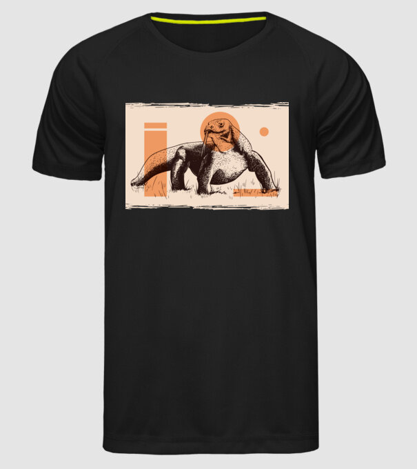 Șopârlă dragon de Komodo model negru pe tricou