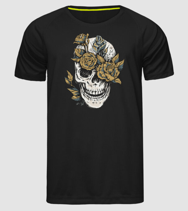 Craniu model negru pe tricou