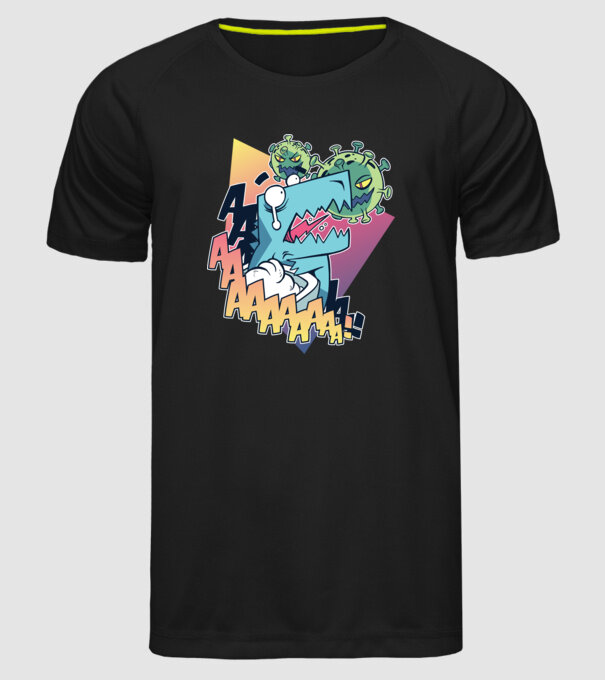 Covid Dino model negru pe tricou