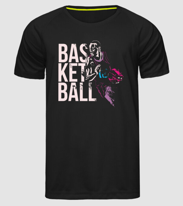 Baschet Silueta model negru pe tricou