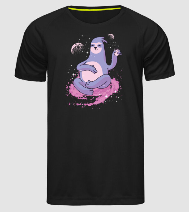 Leneș în spațiu model negru pe tricou