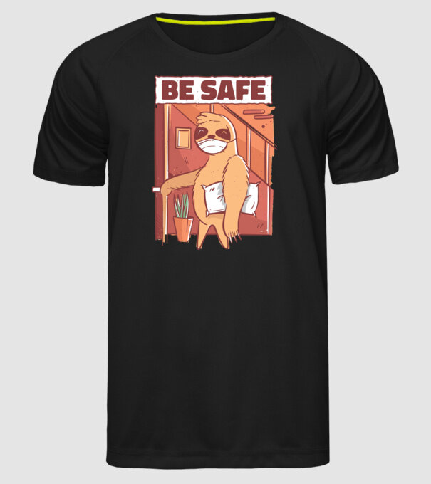Leneș Be Safe model negru pe tricou