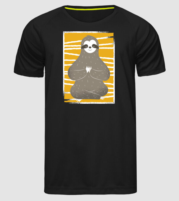 Yoga Leneș model negru pe tricou