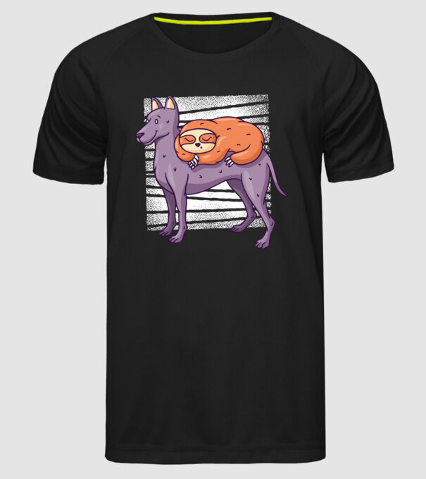 Leneș pe câine model negru pe tricou
