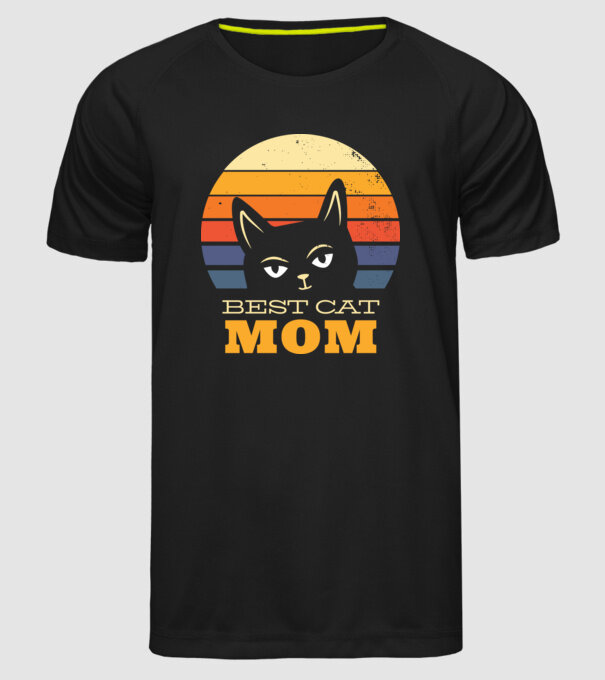 Cea mai bună mamă pisică model negru pe tricou