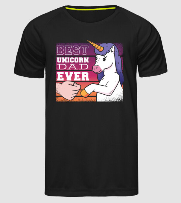 Cel mai bun Tată Unicorn model negru pe tricou
