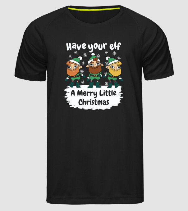 Să ai un Crăciun fericit de Elf model negru pe tricou