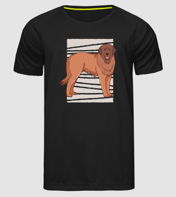 Câine ciobănesc Leonberg model negru pe tricou