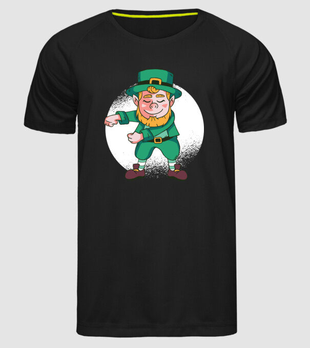 Leprechaun Floss - St. Patrick DAB dans model negru pe tricou