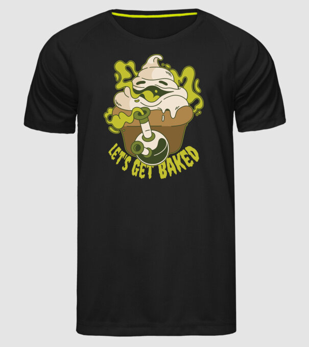 'Let''s Get Baked' model negru pe tricou