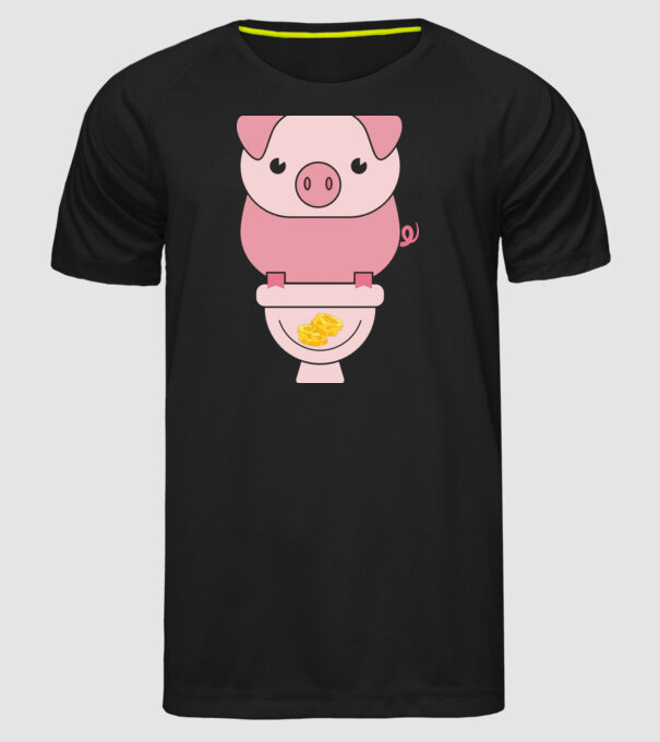 Little Pig model negru pe tricou