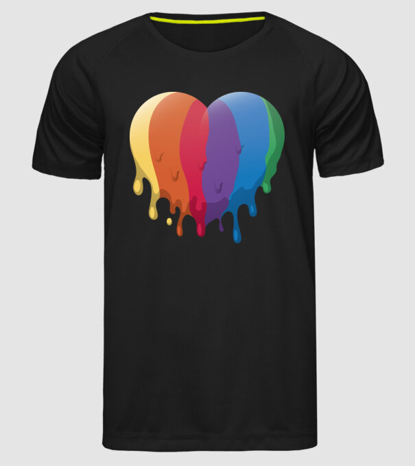LGBTQ Inimă model negru pe tricou