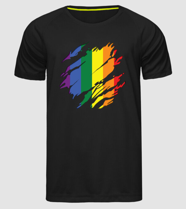 Steag LGBTQ model negru pe tricou