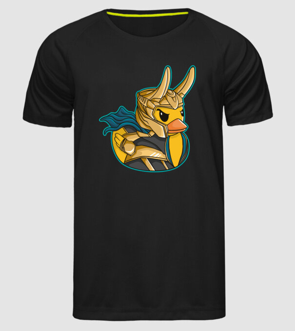 Rață Loki model negru pe tricou