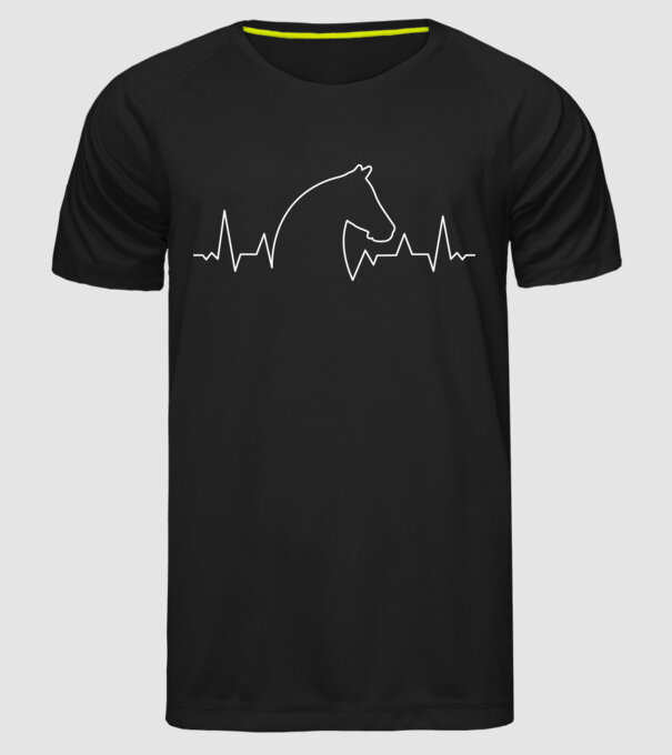Bătăi de inimă cu cal model negru pe tricou