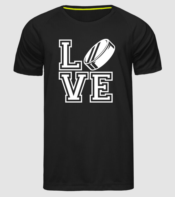 Love hochei model negru pe tricou