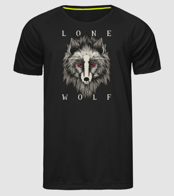Lup Singuratic model negru pe tricou