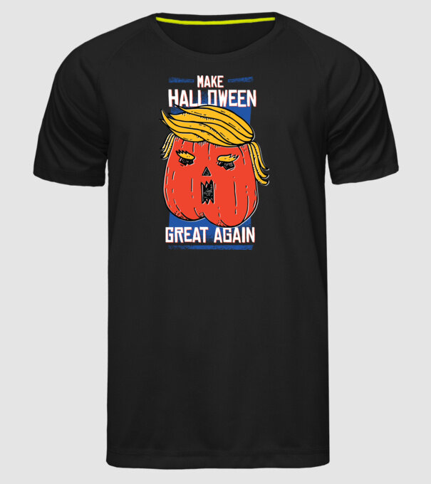 Make Halloween Great Again Trump model negru pe tricou
