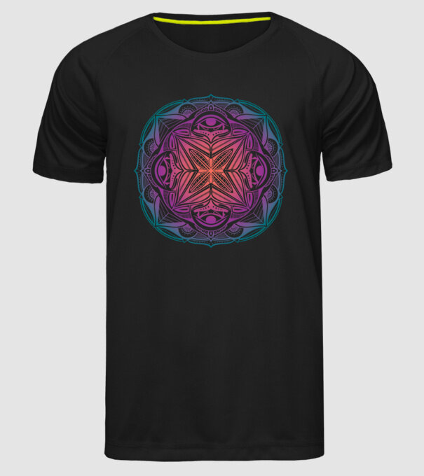 Mandala model negru pe tricou