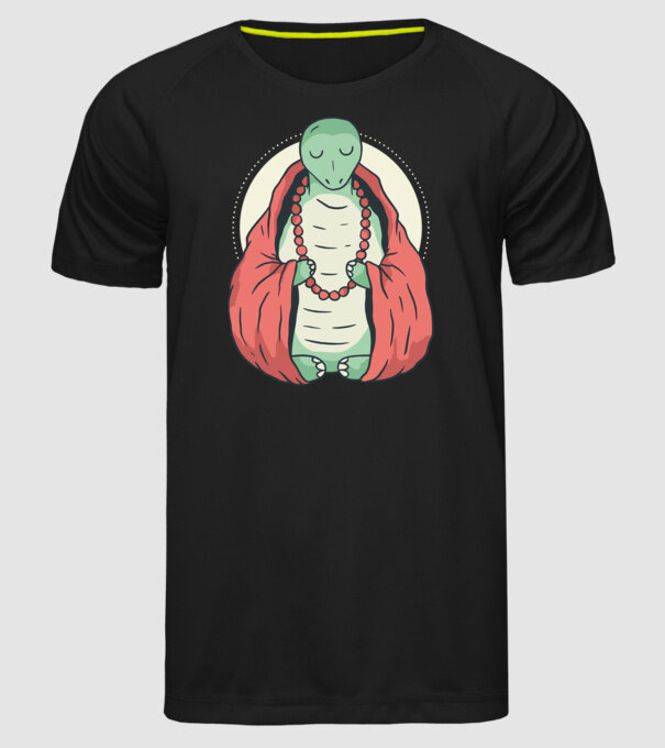 Broasca țestoasă care meditează model negru pe tricou