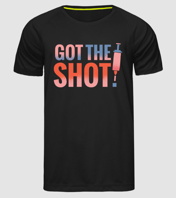 Am fost vaccinat model negru pe tricou