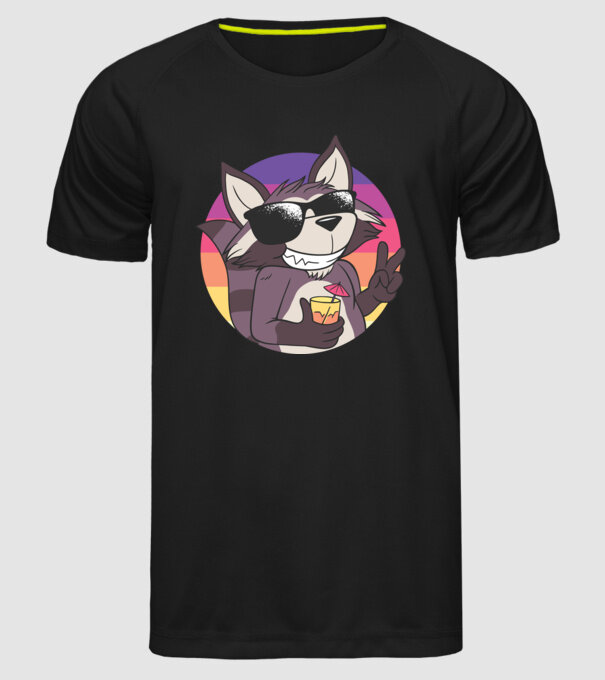 Raton cool model negru pe tricou