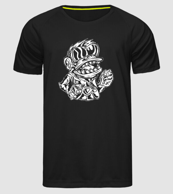 Maimuța Gamer furioasă model negru pe tricou