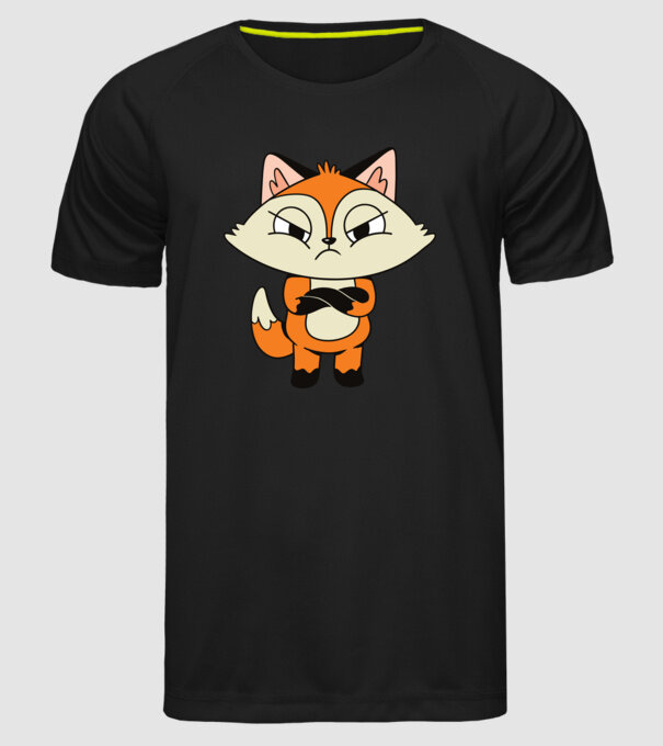 Vulpe furioasă model negru pe tricou