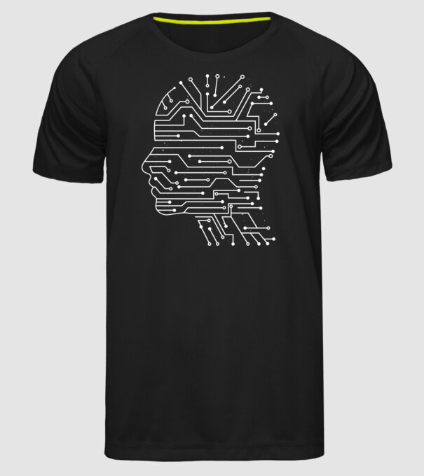 Inteligența artificială AI model negru pe tricou