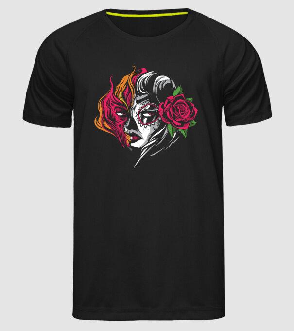 Fată Mexicană Demon model negru pe tricou