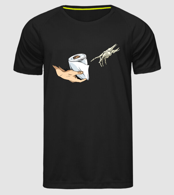 Michelangelo coronavirus hârtie igienică model negru pe tricou