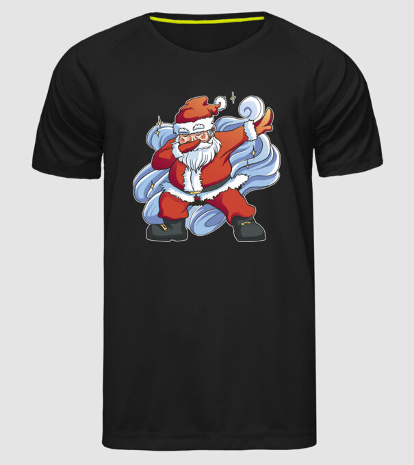 Moș Crăciun DAB pentru Crăciun model negru pe tricou