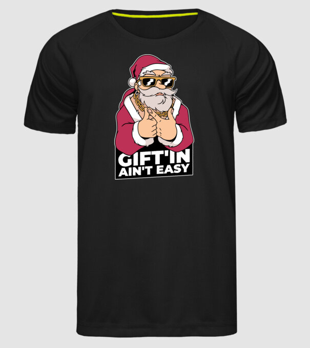 Moș Crăciun Gangster - tricou amuzant Crăciun model negru pe tricou