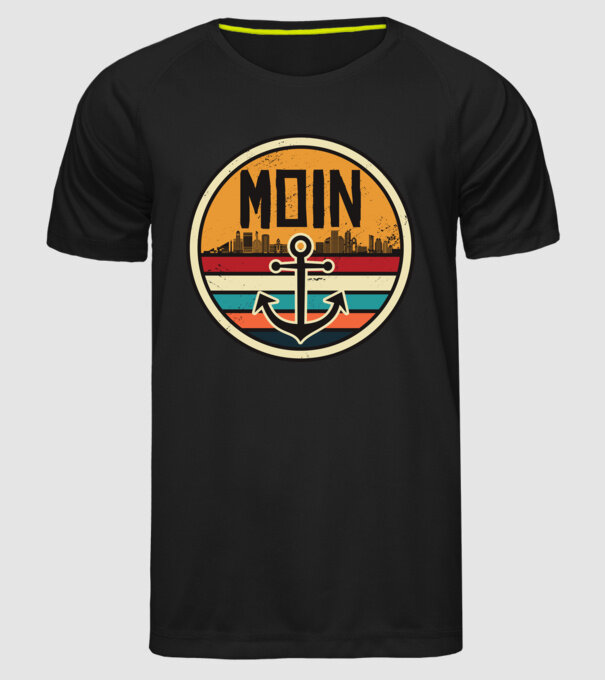 Ancoră Moin model negru pe tricou