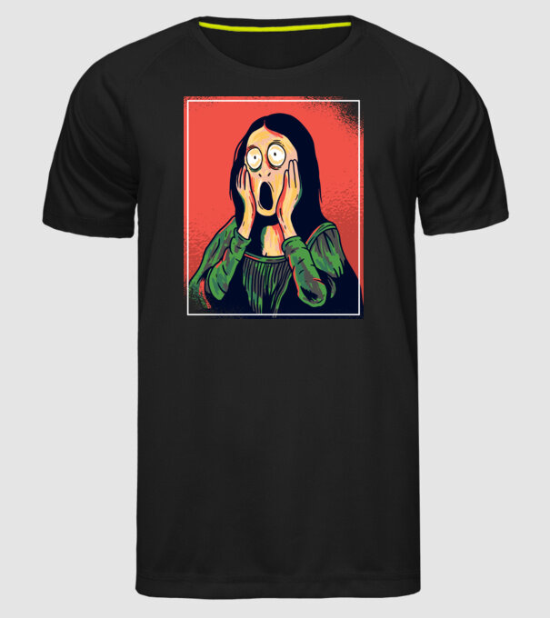 Mona Lisa țipăt model negru pe tricou