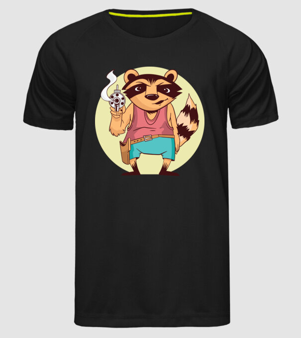 Raton cu armă model negru pe tricou