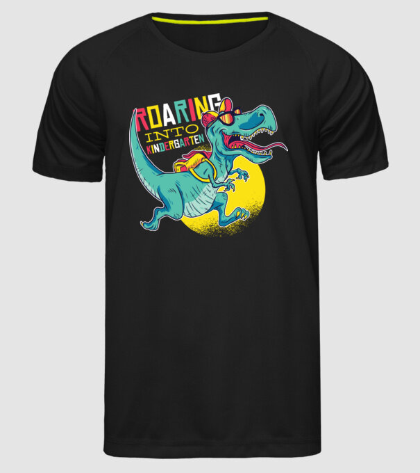 De acum încolo, voi urla în grădiniță cu Dinozaur model negru pe tricou