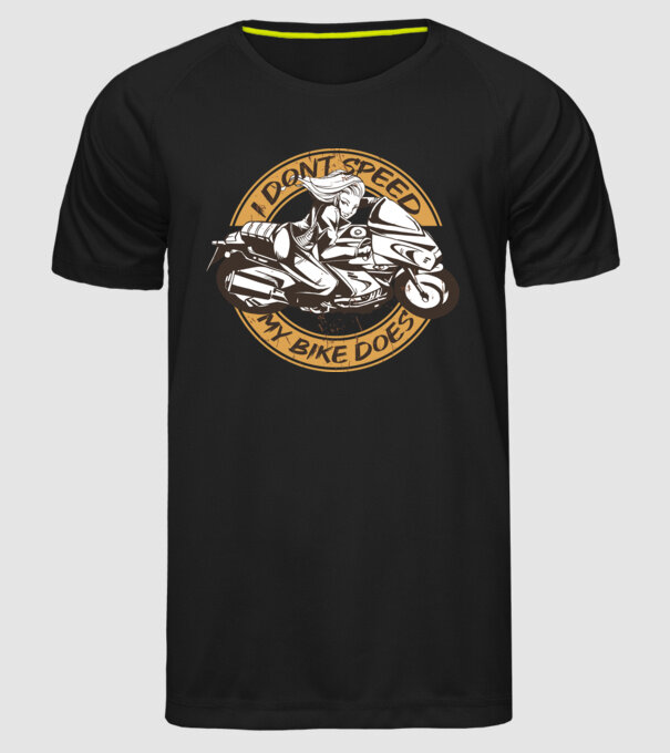 Fată Motociclist model negru pe tricou