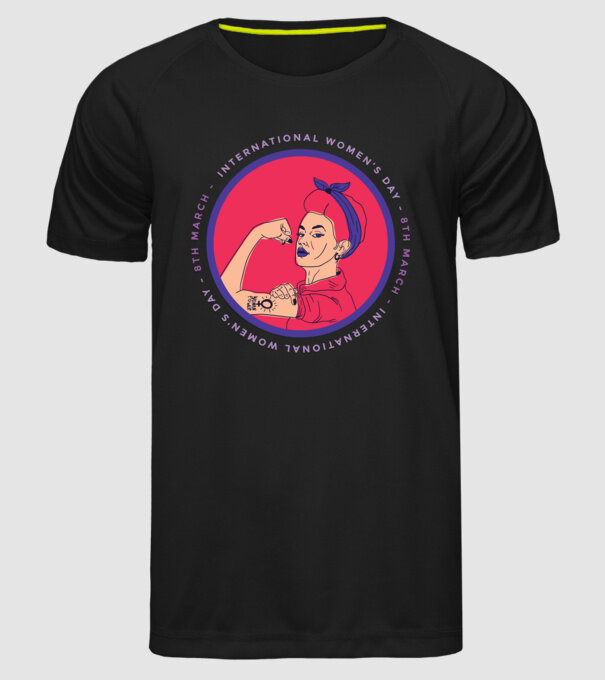 Ziua Internațională a Femeii 8 martie model negru pe tricou