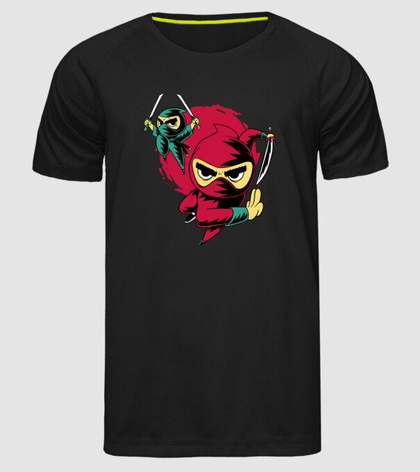 Tricou Ninja model negru pe tricou