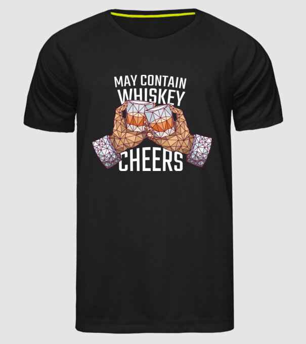 Poate conține urme de whisky model negru pe tricou