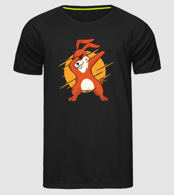 Iepuraș DAB model negru pe tricou