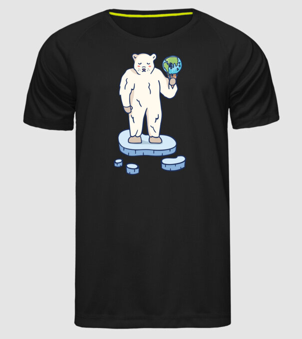 Topirea gheții cu urs polar model negru pe tricou