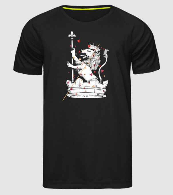 Leu Coroană model negru pe tricou