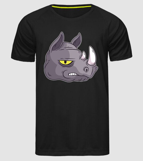 Cap de rinocer model negru pe tricou