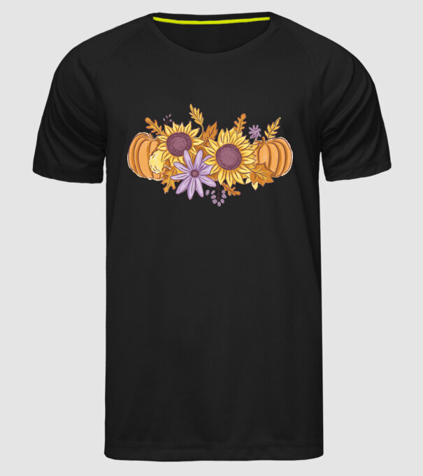 Scena de toamnă Halloween model negru pe tricou