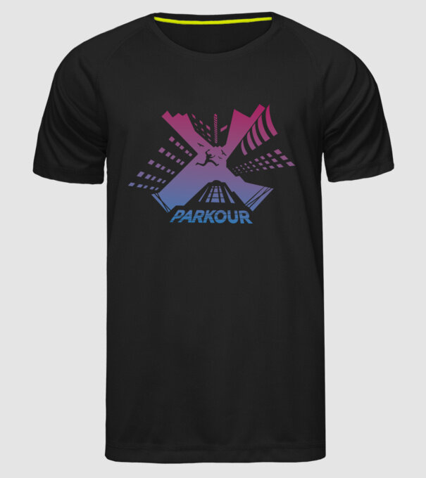 Parkour model negru pe tricou