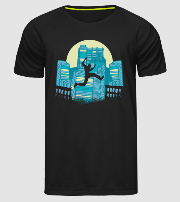Parkour model negru pe tricou