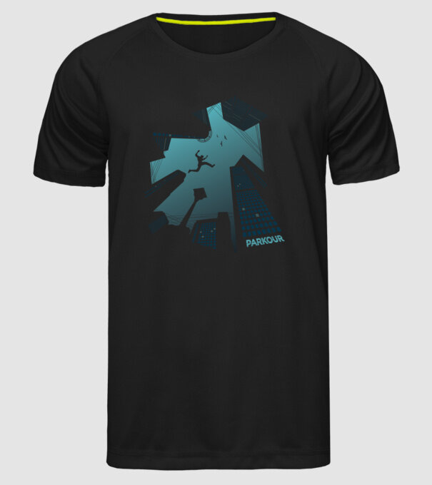 Tricou design Parkour model negru pe tricou